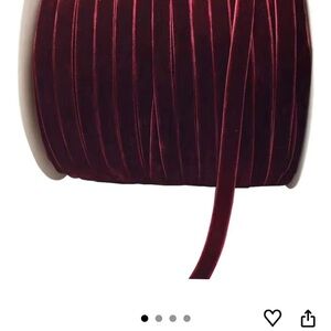 Burgundy Velvet Ribbon Trim - 50 Yards - 3/8”